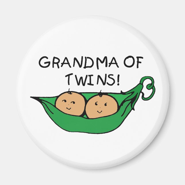 Grandma of Twins Pod Magnet (Front)