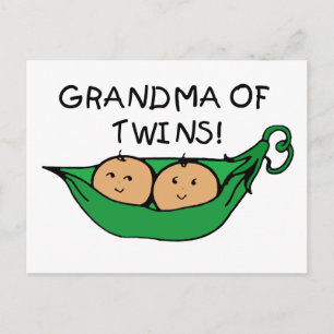 Grandma of Twins Pod Postcard