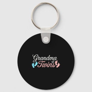 Grandma Of Twins Shirt Women Twin Grandma Mothers  Keychain