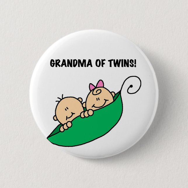 Grandma of Twins Tshirts and Gifts 2 Inch Round Button (Front)