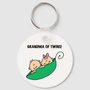 Grandma of Twins Tshirts and Gifts Keychain