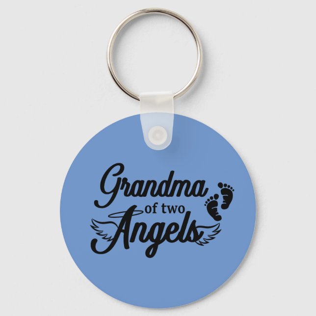 Grandma of Two Angels Keychain (Front)