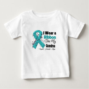 Grandma - Ovarian Cancer Ribbon Baby T-Shirt