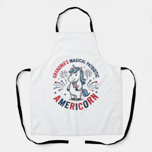 Grandma Patriotic Americorn Unicorn Shirt Design_1 Apron