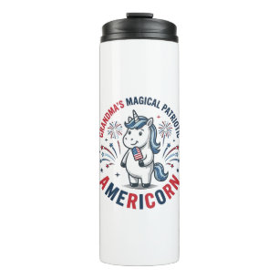 Grandma Patriotic Americorn Unicorn Shirt Design_1 Thermal Tumbler