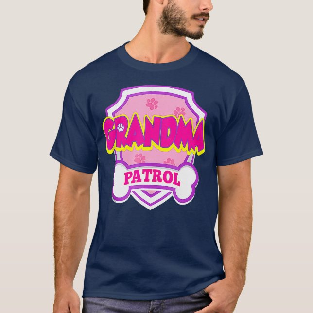 Grandma Patrol Dog Funny Gift Birthday Party T-Shirt (Front)