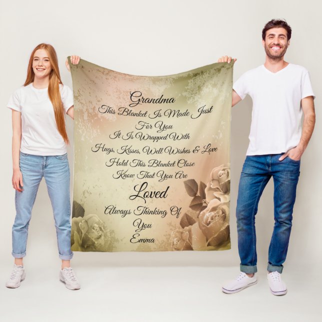 Grandma Personalize Fleece Blanket (In Situ)