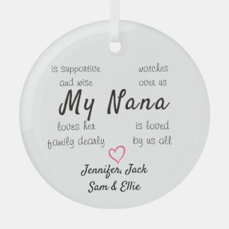 Grandma Personalized Glass Ornament