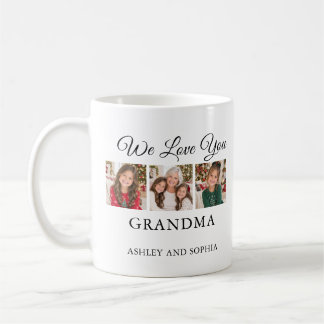 Grandma Personalized Name 6 Photo Coffee Mug