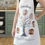 Grandma Photo Apron<br><div class="desc">This modern and stylish Grandma apron is decorated with a colourful mosaic family tree.
Easily customizable with a selection of seven photos and the grandchildren's names.
Makes a perfect gift for your Grandma.
Original Mosaic © Michele Davies.</div>