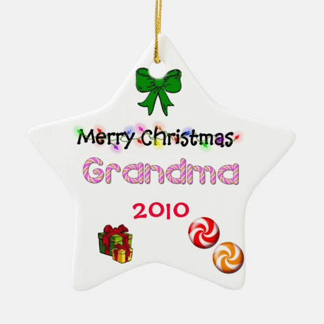 Grandma Photo Christmas Ornament (Front)