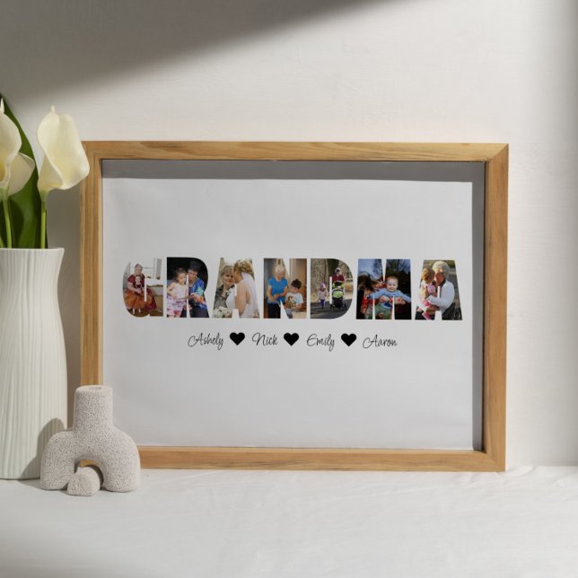 Grandma Photo Collage 7 Photos, Grandmother Gift Poster (Creator Uploaded)