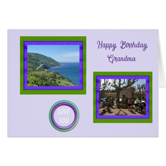 Grandma Photo Collage Carte d'anniversaire (Devant horizontal)
