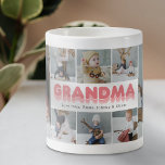 Grandma Photo Collage Coffee Mug<br><div class="desc">Cute grandmother photo mug featuring 8 family pictures for you to replace with your own, the title "grandma", and the grandchildrens names.</div>