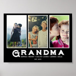 Grandma Photo Collage – Custom Grandkids Names Poster