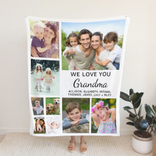Grandma Photo Collage Fleece Blanket