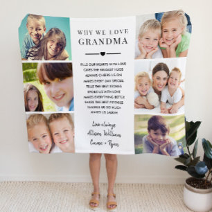 Grandma Photo Collage Fleece Blanket
