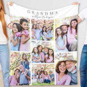 Grandma Photo Collage Fleece Blanket