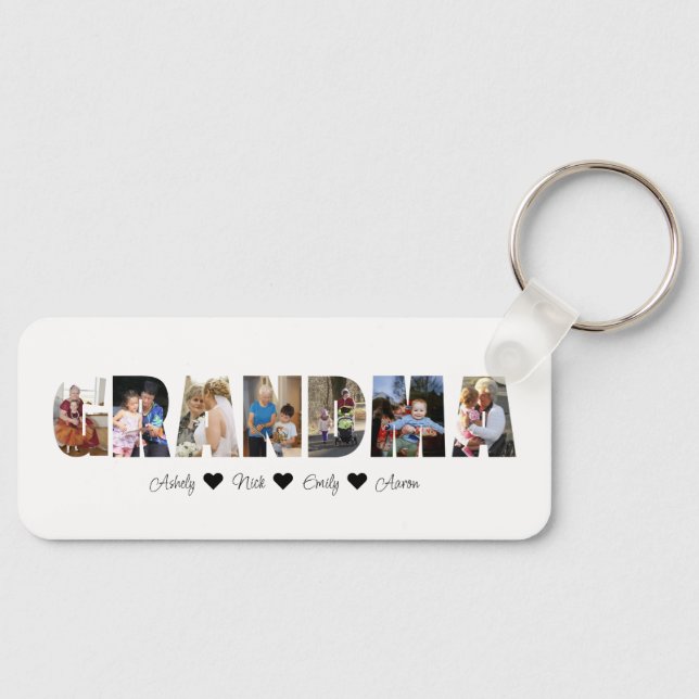 Grandma Photo Collage Keychain with 7 Photos (Front)