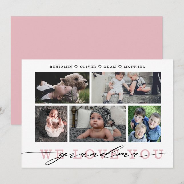 Grandma Photo Collage Mother's Day Card (Front/Back)