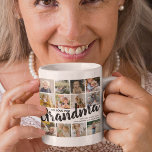 GRANDMA, Photo Collage, Names & Quote Gift Coffee Mug<br><div class="desc">Grandmothers are priceless - If you're lucky enough to have one, let them know how much they mean to you with this trendy keepsake 'Grandma' coffee mug. Featuring 12 square photographs of your choice, which are easily downloaded from your phone or computer, the text wel love you 'Grandma' in big...</div>