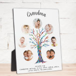 Grandma Photo Collage  Plaque<br><div class="desc">This personalized Grandma photo collage plaque features a colourful mosaic family tree and stylish script typography.
Easily customizable with a selection of seven photos and the grandchildren's names.
Makes a perfect gift for your Grandma.
Original Mosaic © Michele Davies.</div>