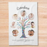 Grandma Photo Keepsake Kitchen Towel<br><div class="desc">This modern Grandma kitchen towel is decorated with a colourful mosaic family tree.
Easily customizable with a selection of seven photos and the grandchildren's names.
Makes a perfect gift for your Grandma.
Original Mosaic © Michele Davies.</div>