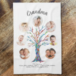 Grandma Photo Keepsake Kitchen Towel<br><div class="desc">This modern Grandma kitchen towel is decorated with a colourful mosaic family tree.
Easily customizable with a selection of seven photos and the grandchildren's names.
Makes a perfect gift for your Grandma.
Original Mosaic © Michele Davies.</div>