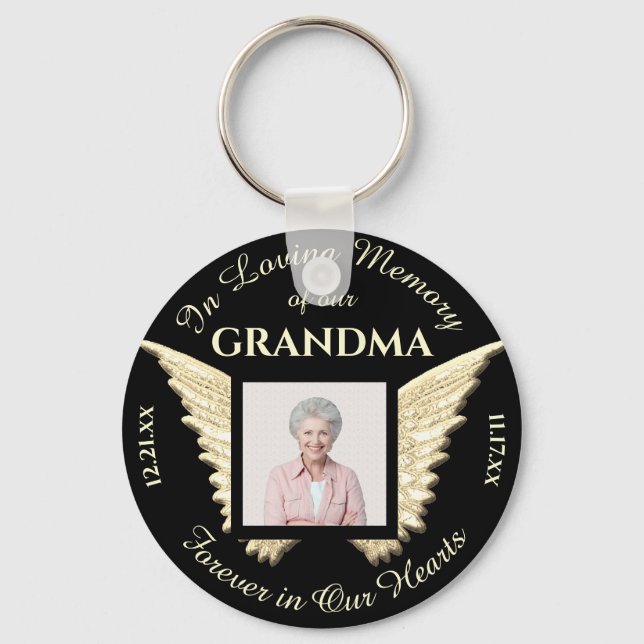 Grandma Photo Memorial Keychain (Front)