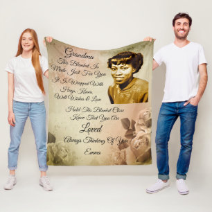 Grandma Photo Personalize Fleece Blanket