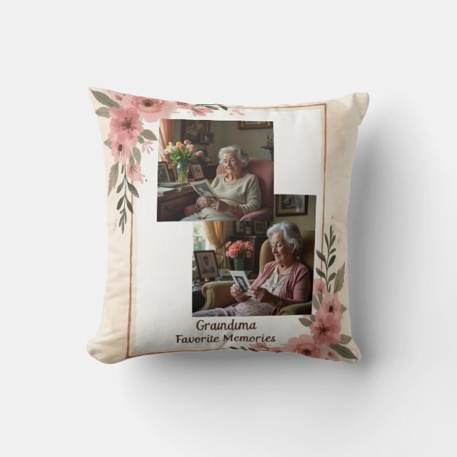 Grandma Photo Throw Pillow (Front)