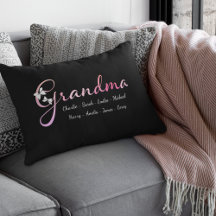 Grandma Pillow with Grandkids Names (Colorful)