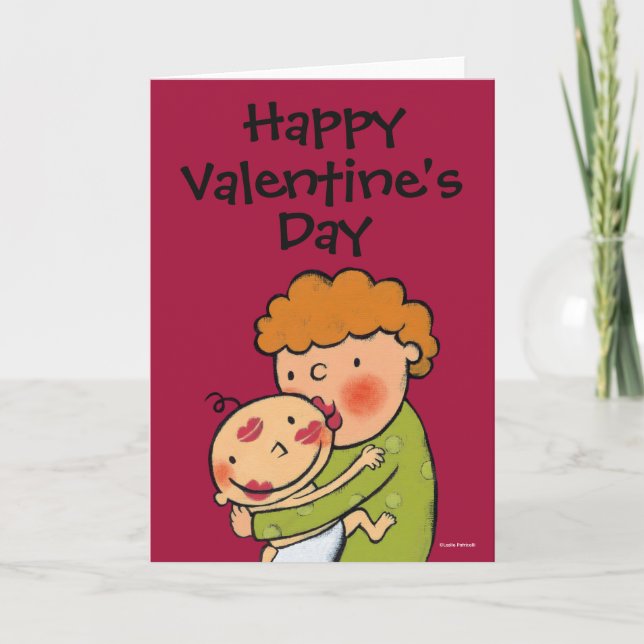 Grandma Pink Lipstick Kisses for Baby Holiday Card (Front)