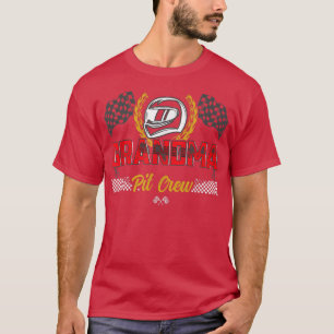 Grandma Pit Crew Birthday Party Race Car Racing Fa T-Shirt