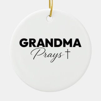 Grandma Prays 2026 Keepsake Ceramic Ornament