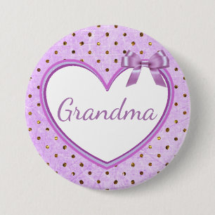Grandma Purple Baby Shower Button