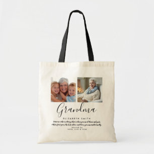 Grandma Quote Modern Script Photo Tote Bag