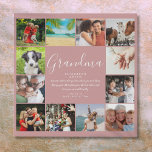 Grandma Quote Script 12 Photo Collage Dusty Rose Faux Canvas Print<br><div class="desc">Personalize with 12 favourite photos and quote for your special Grandma, Grandmother, Granny, Nan or Nanny to create a unique gift for birthdays, Christmas, mother's day, baby showers, or any day you want to show how much she means to you. A perfect way to show her how amazing she is...</div>