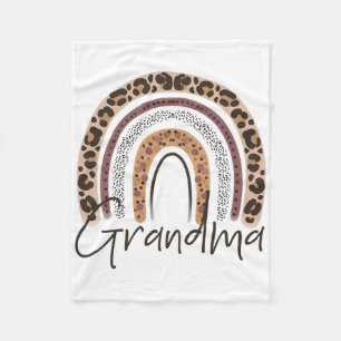 Grandma Rainbow Cheetah Leopard Women Christmas Fa Fleece Blanket