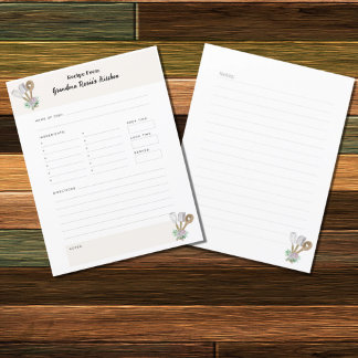 Grandma Recipes | Country Personalized Recipe Page
