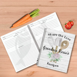 Grandma Recipes Share the Love Personalized Notebook