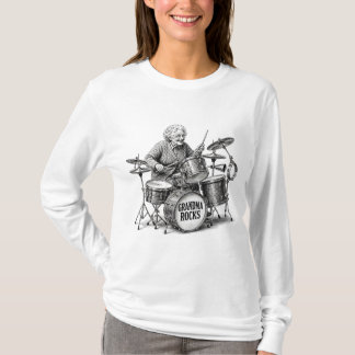 Grandma Rocks | Funny Grandma Drummer Vintage Rock T-Shirt