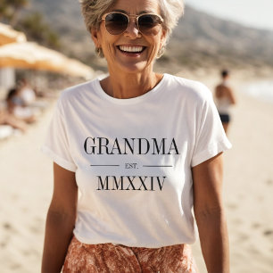 Grandma Roman Numeral Year Established T-Shirt