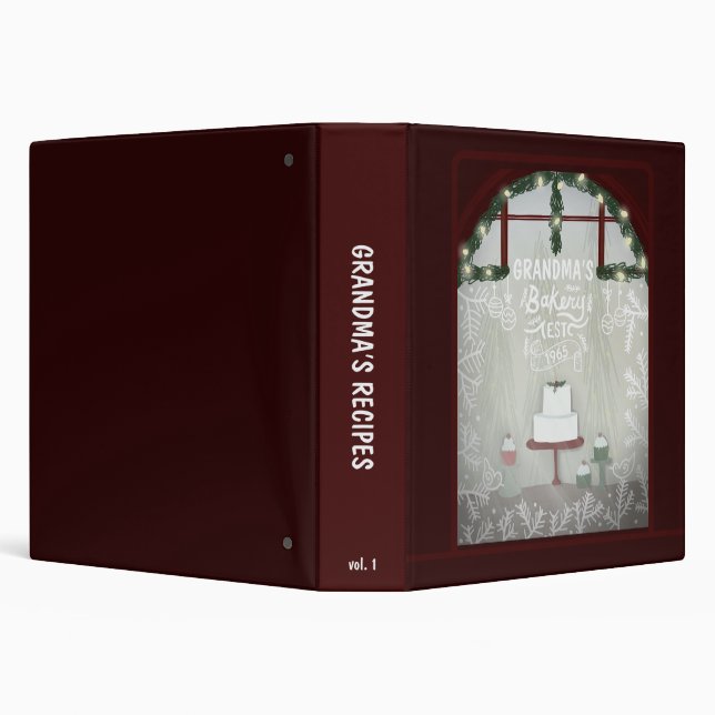 Grandma’s Bakery Winter Holiday Recipe Binder (Background)