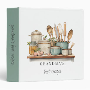 Grandma’s Best Recipes Vintage Kitchen Keepsake Binder