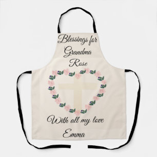 Grandma’s Floral Heart Blessing Apron Design