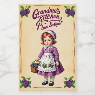 Grandma’s Kitchen Plum Delight Vintage Food Label