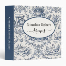 Grandma’s Recipes Binder – Farmhouse Toile de Jouy