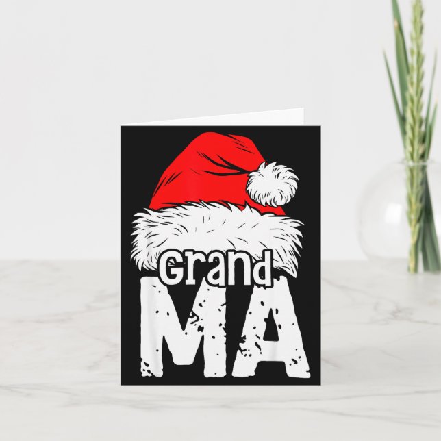 Grandma Santa Christmas Family Matching Pyjamas Xm Card (Front)
