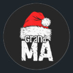Grandma Santa Christmas Family Matching Pyjamas Xm Classic Round Sticker<br><div class="desc">Grandma Santa Christmas Family Matching Pyjamas Xmas Mother</div>